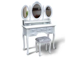 French Provincial Style Dressing Table 3 Mirrors & Stool