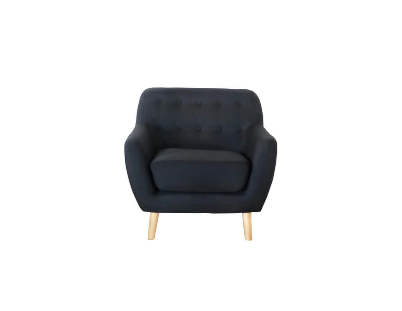 Luxo Lovenholm Single Seater Scandinavian Sofa - Black