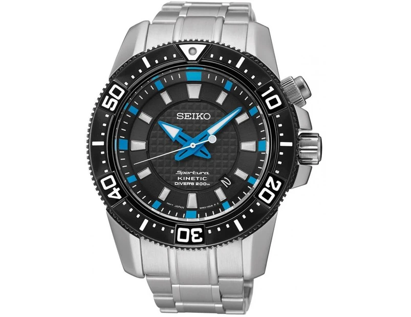 Seiko Sportura Kinetic Divers Analogue Stainless Steel Watch SKA561P