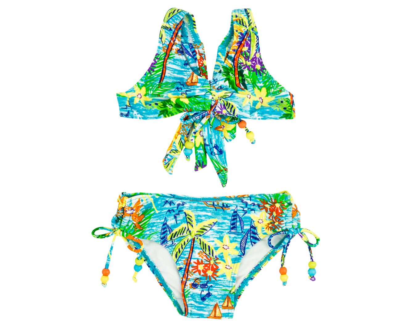 Cupid Girl Junior Crayon Summer Halter Bikini Set - Blue | Catch.co.nz