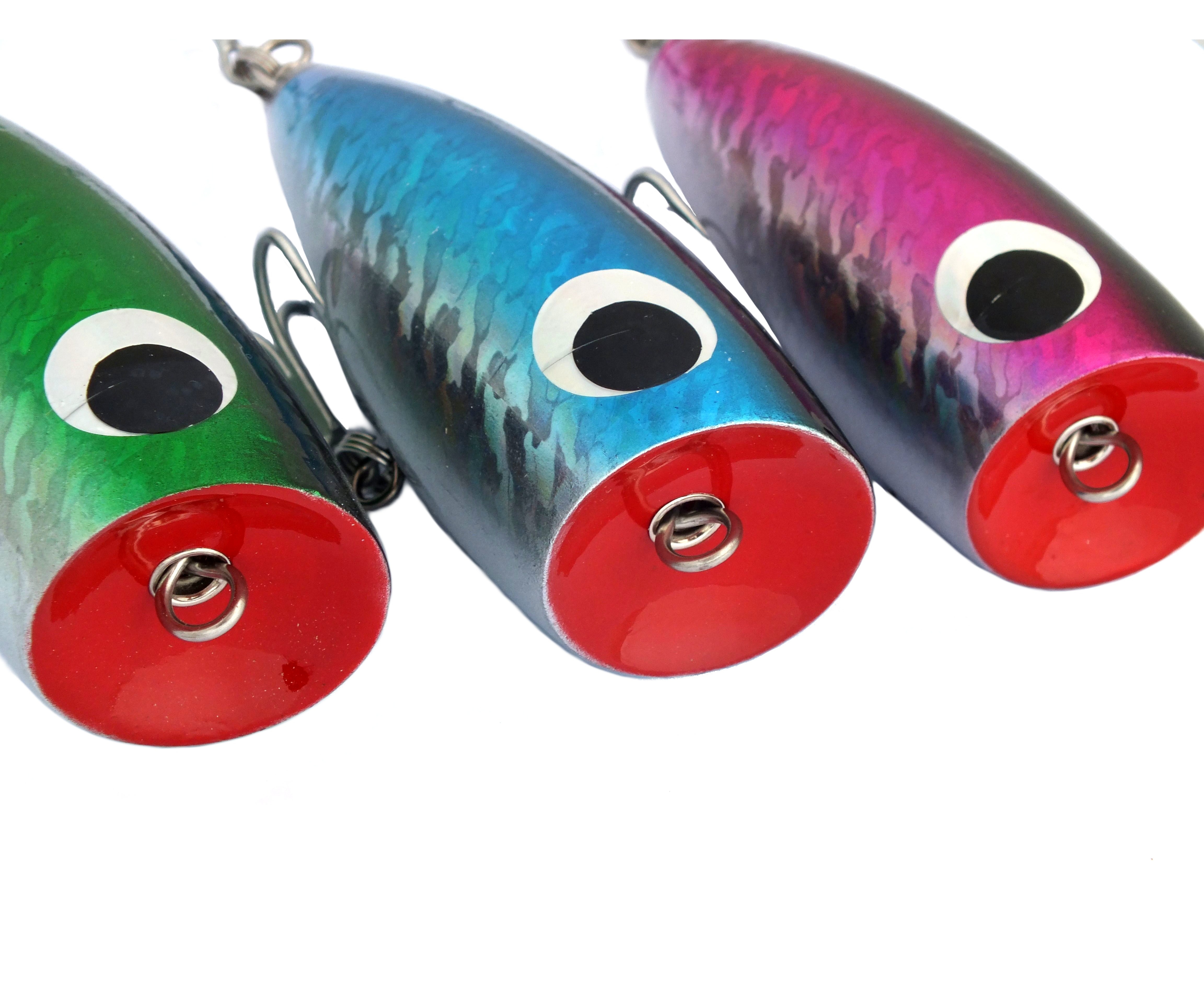Chomp Lures GT Poppers 100g 130mm Hardwood X 3 Super Tough Game Fishing  Lures