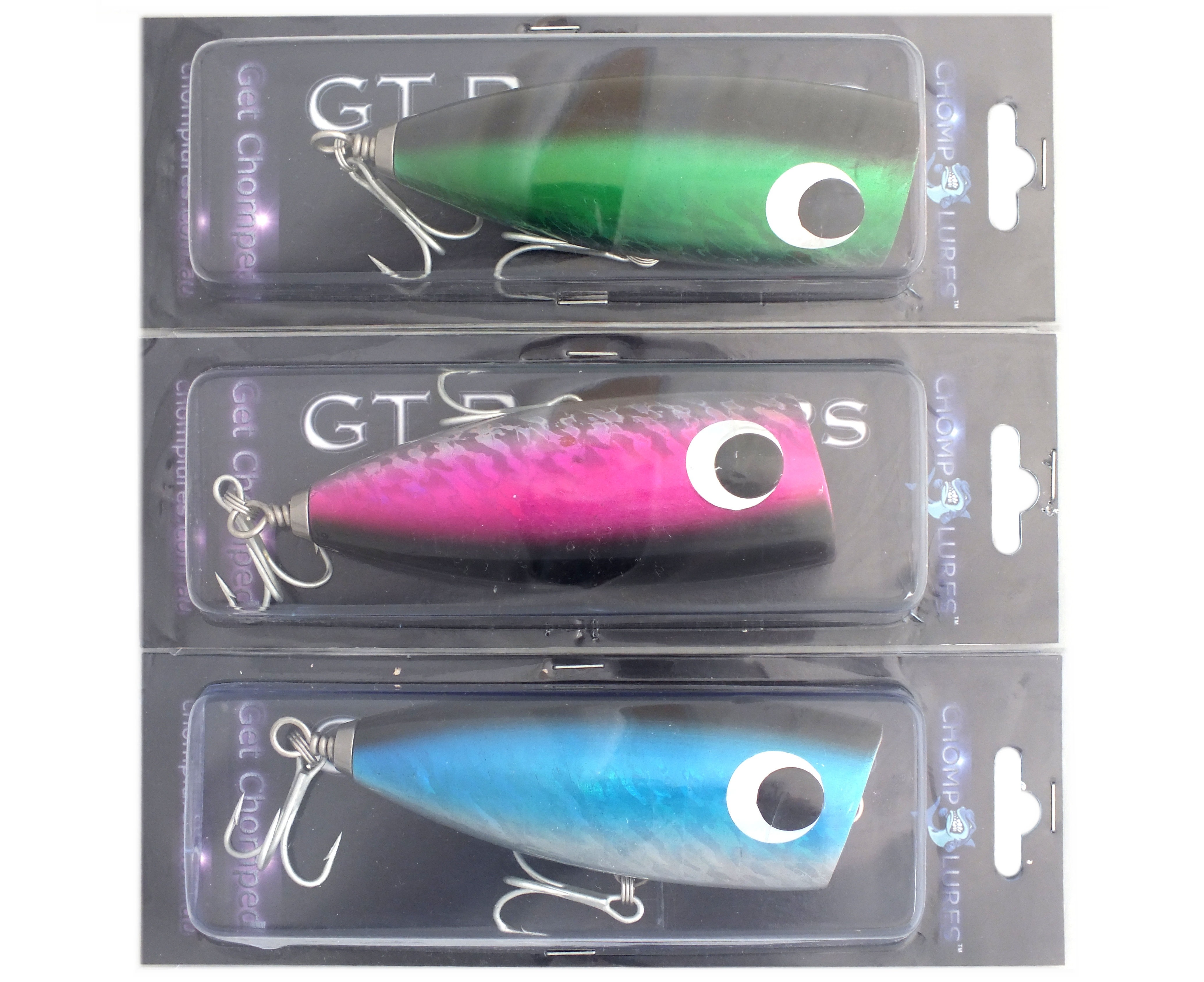 Chomp Lures GT Poppers 100g 130mm Hardwood X 3 Super Tough Game