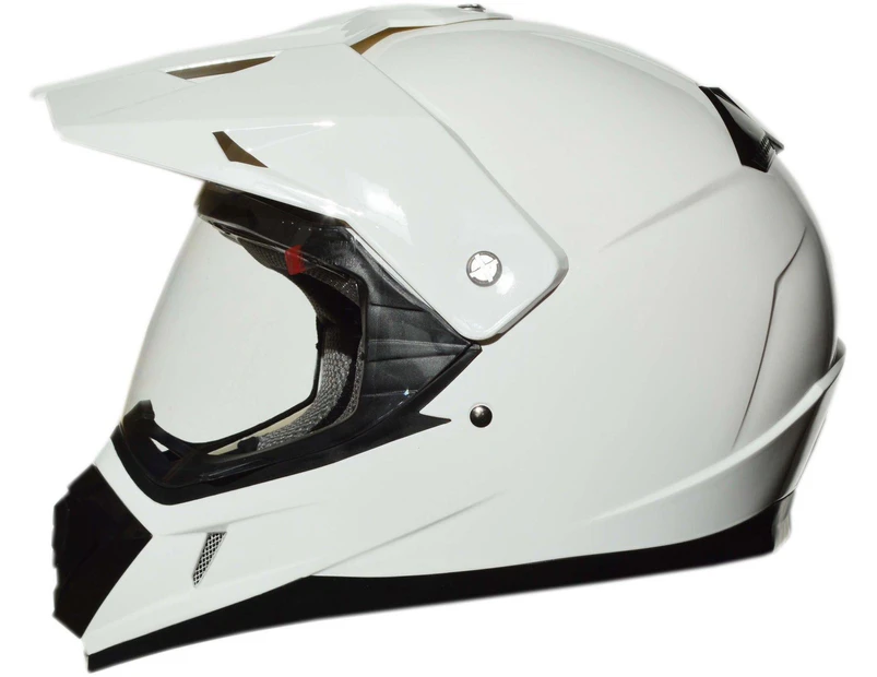 Full Face Dual Sport Motorcycle Motocross Helmet White