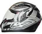 Full Face Motorcycle Helmet Silver