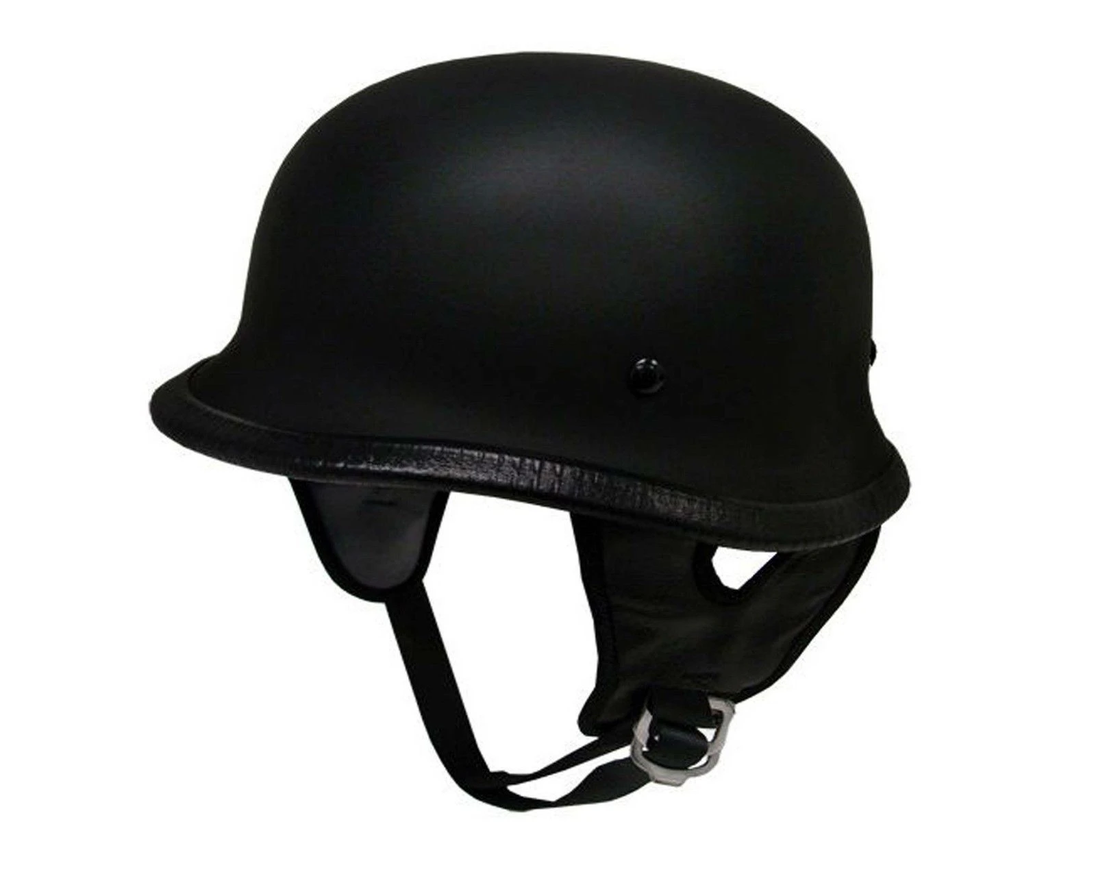 Open Face Skull Cap Motorcycle Helmet Matt Black