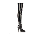 Patent Look Thigh High 4 1/4” Heel Boots  (Available in BLACK)