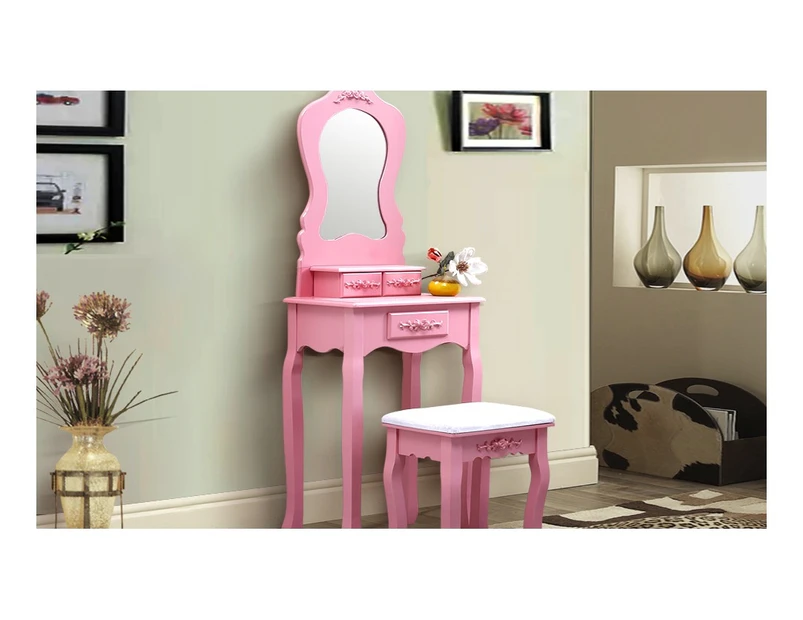 Luxury Pink Dressing Table & Stool Mirrors Jewellery