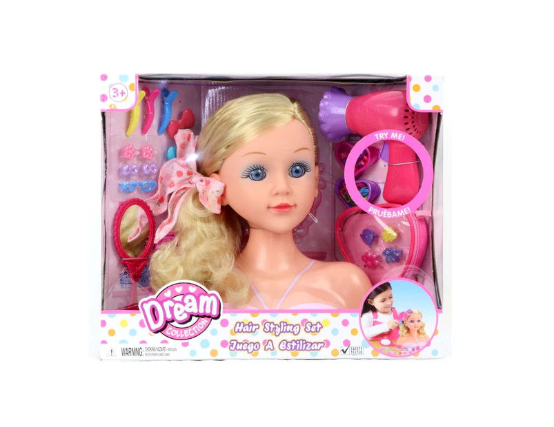 Hair Styling Set Large Styling Play Doll Head Dream Collection