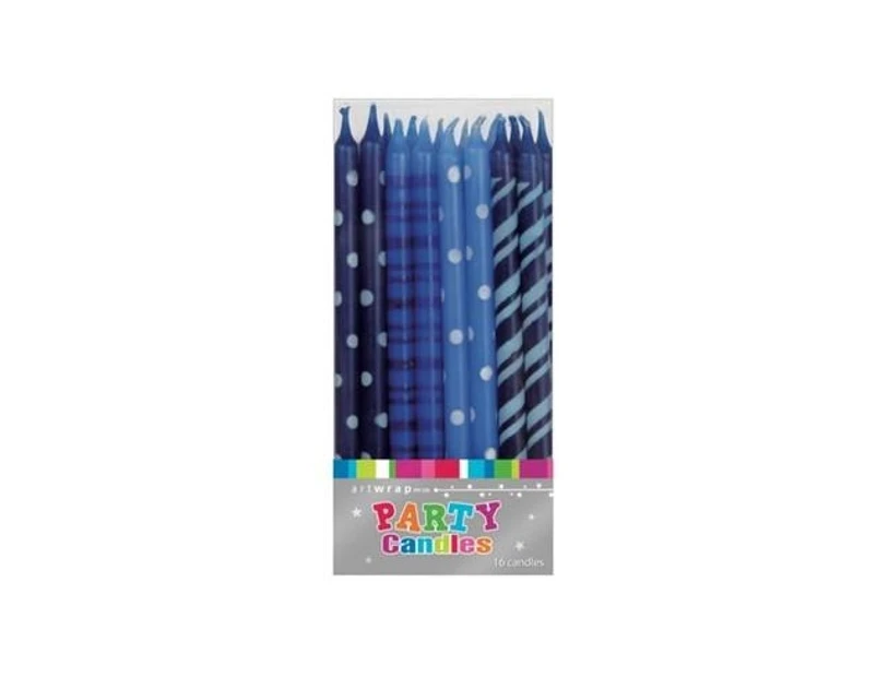 Blue Spot and Stripe Cake Candles