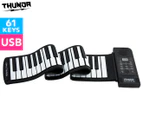 Thunda 61-Key Roll Up Piano - Black