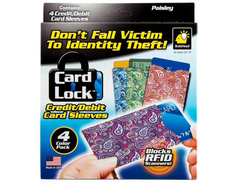 Card Lock RFID Sleeve 4-Pack - Multi