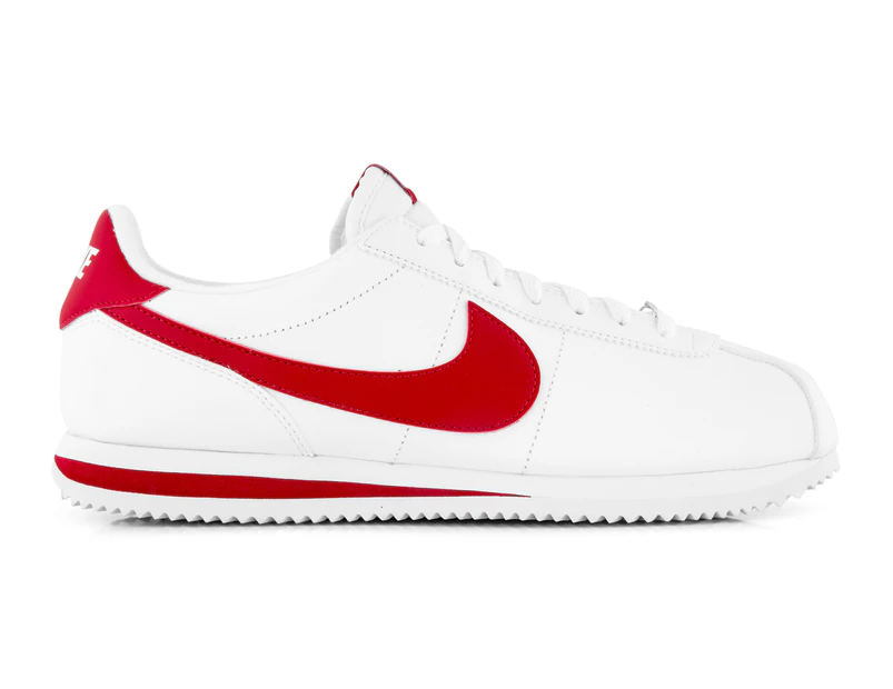 Nike Men's Cortez Basic Leather Shoe - White/Gym Red