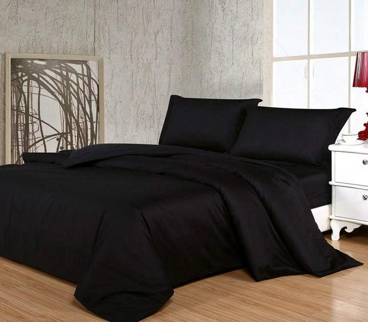 2000TC Five Star Luxury Double Bed Quilt cover set -Black