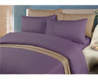 2000TC Five Star Luxury Queen Bed Quilt cover set -Eggplant