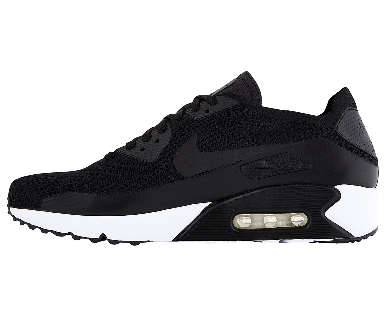 Air max 90 flyknit black deals and white