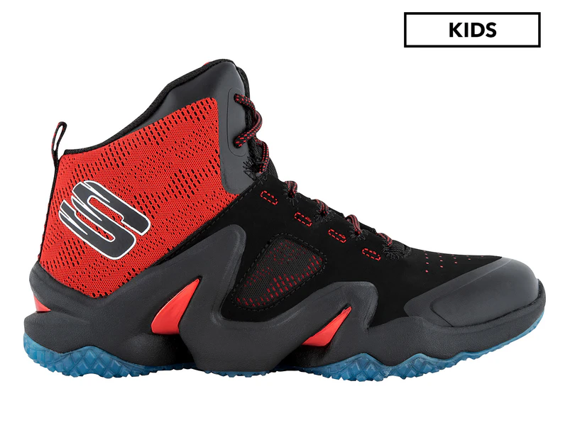 Skechers Pre/Grade-School Boys' Rapid Train Hi Top Basketball Shoe - Black/Red