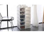 12PCS Storage Clear Drawer Shoe Boxes Stackable Foldable Case Home Wardrobe