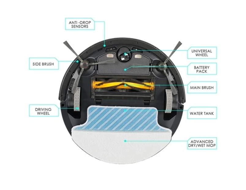 12 IN 1 DEEBOT Slim Robotic Vacuum Cleaner  For Carpet & Floor