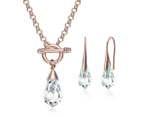 Mestige Crystal Stalactite Necklace & Earrings Set w/ Swarovski® Crystals - Rose Gold