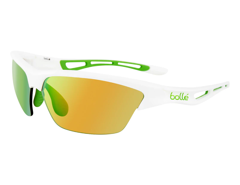 Bollé Tempest Polarised Sunglasses - Shiny White/Green Edge