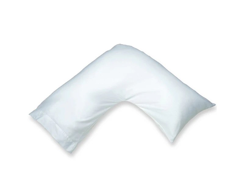 1000TC Pure Cotton V Shaped Boomerang Pillowcases WHITE
