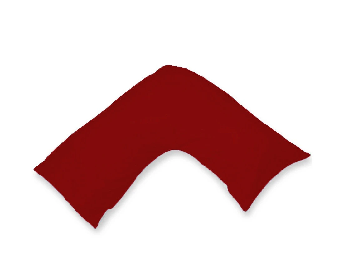 1000TC Pure Cotton V Shaped Boomerang Pillowcases RED