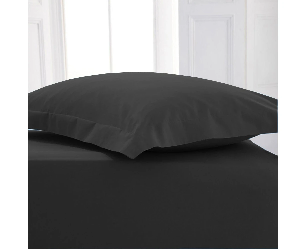 1000TC Pure Cotton Tailored Pillowcases  Pair BLACK