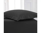 1000TC Pure Cotton Tailored Pillowcases  Pair BLACK