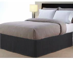 Microfibre Quilted Valance Black queen bed