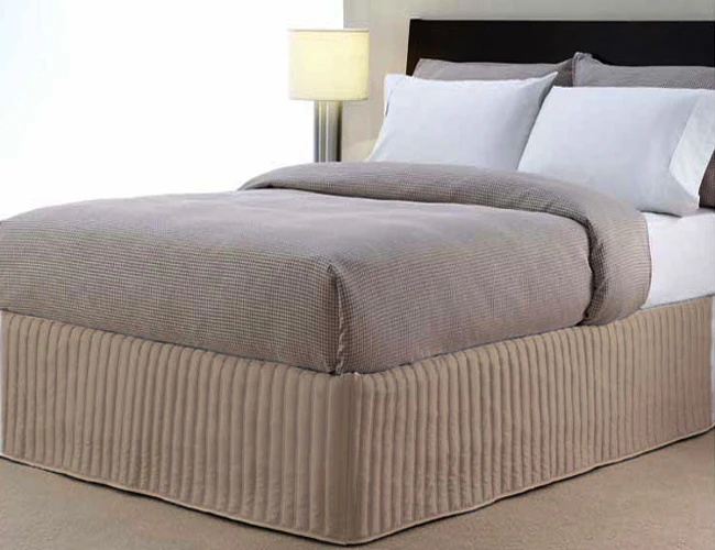 Microfibre Quilted Valance Mocha King Bed