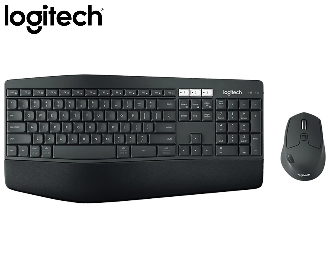 LOGITECH MK850 Wireless Desktop Keyboard Mouse Combo 3 year battery Incurve keys Low profile Cushioned palm rest 920-002510 KBLT-MK710 KBLT-MX800