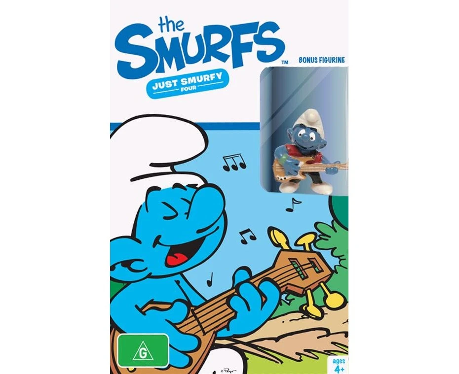 THE SMURFS : JUST SMURFY FOUR ( BONUS FIGURINE) -Kids DVD Series New Region 4