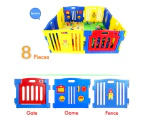 Joy Baby 8 Pieces Playpen with Toys - Blue