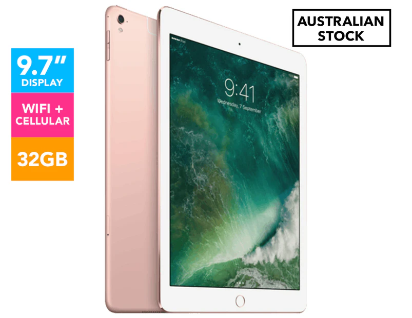 Apple iPad Pro 9.7-Inch WiFi + Cellular MLYJ2X/A Tablet - Rose Gold 