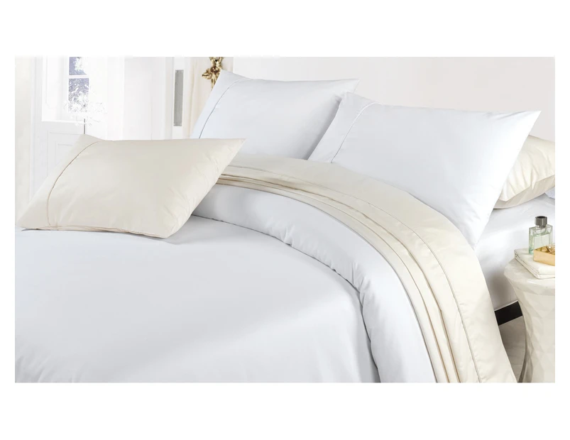 1500TC Egyptian Cotton King Bed Sheet Set - White
