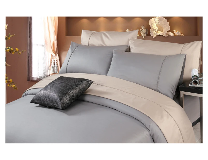 Special Sale 1500TC Egyptian Cotton Double Bed Sheet Set-Pewter