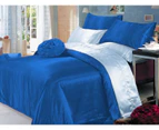 Luxury Soft Silky Satin Queen Bed Sheet Set-Royal Blue