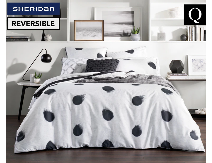 Sheridan La Trobe Reversible Box Queen Bed Quilt Cover - Carbon