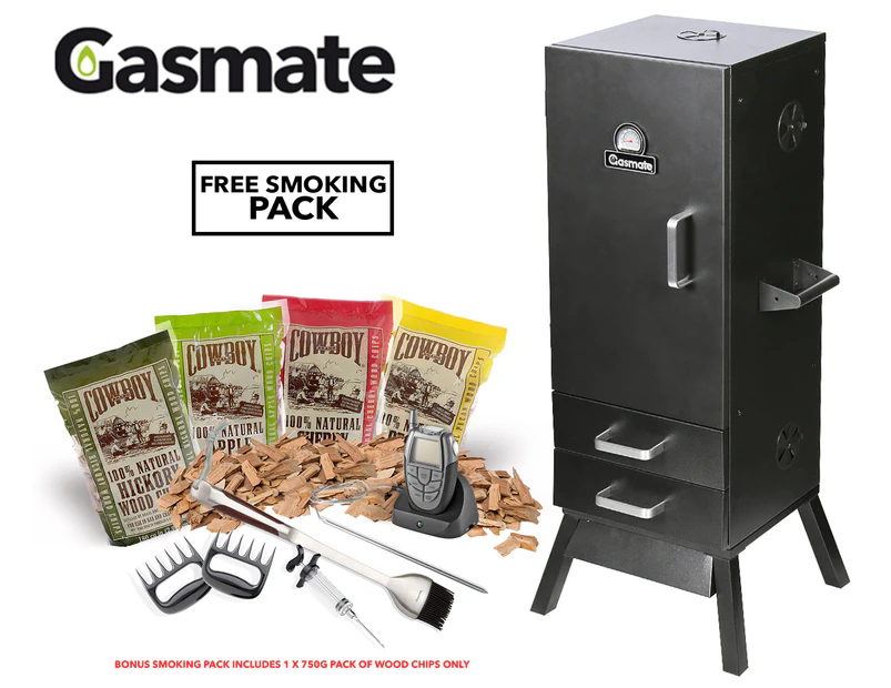 Gasmate Charcoal Smoker w/ Bonus Smoker Pack (Valued at $101.30)