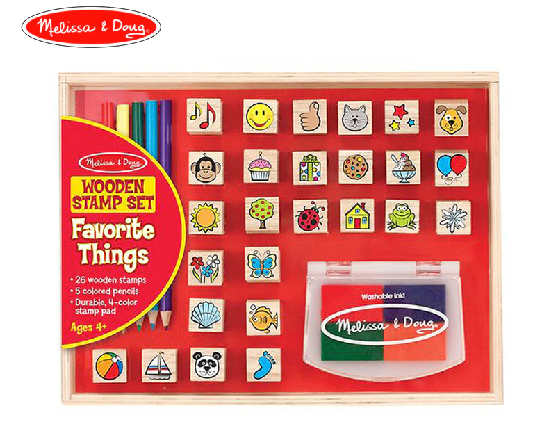 Melissa & Doug Favourite Things Wooden Stamp Set