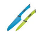Scanpan 3-Piece Spectrum Cutting Board & Knife Set - Grey/Green/Blue