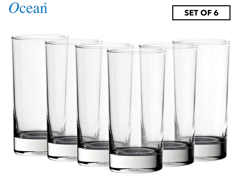 6pc Ocean San Marino 350ml Hi Ball Drinking Cocktail Glasses Barware Set Clear