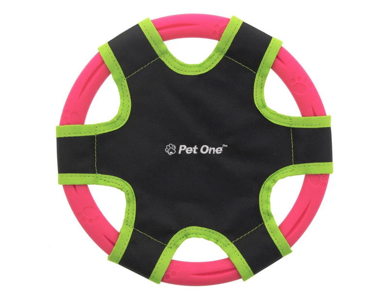 Dog Toy Activ Rubber and Material Frisbee Pink 23cm Pet One