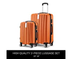 2Pc Hard Shell Luggage Suitcase Set-Orange With TSA Lock Lightweight