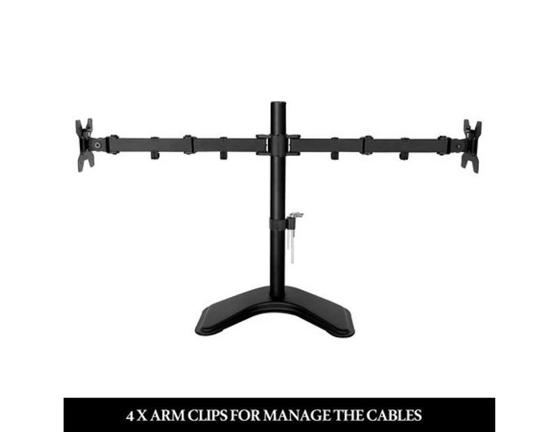 13"-27" Dual Monitor Stand Vesa Bracket 90Â° Tilting & 180Â° Swivel Height-Adjustable Desk Mount