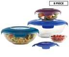 Snapware Airtight Glass 8-Piece Mixing and Food Storage Bowl Set