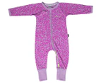 Bonds Baby Leopard Print Zip Wondersuit - Purple