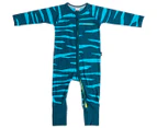Bonds Baby Tiger Print Zip Wondersuit - Blue/Green
