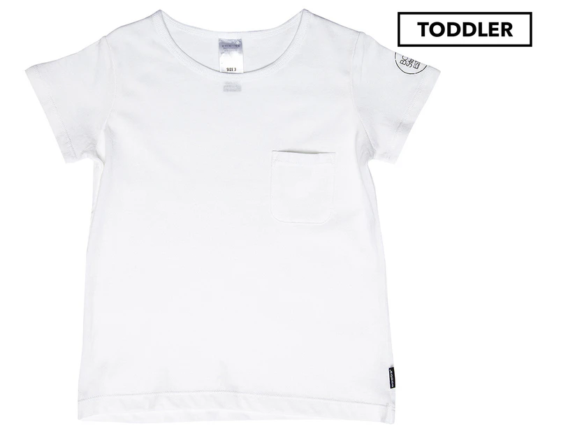 Bonds Toddlers' Basic Short Sleeve Pocket Tee - White