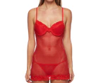 Just Sexy Padded Cup Baby Doll w/ G-String - Red